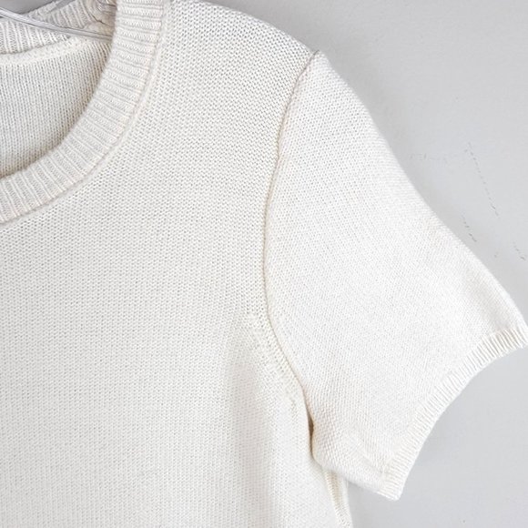 Madewell Cotton Blend Colorful V Neck Short Sleeve Fringe Hem Cropped Top Size S - Picture 5 of 9